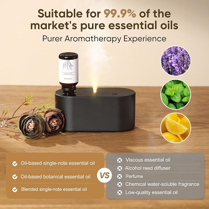 Waterless Diffuser for Home Essential Oil Diffuser, Aromatherapy Diffuser, Portable Scent Diffusers, 3 Mist Modes, alternate