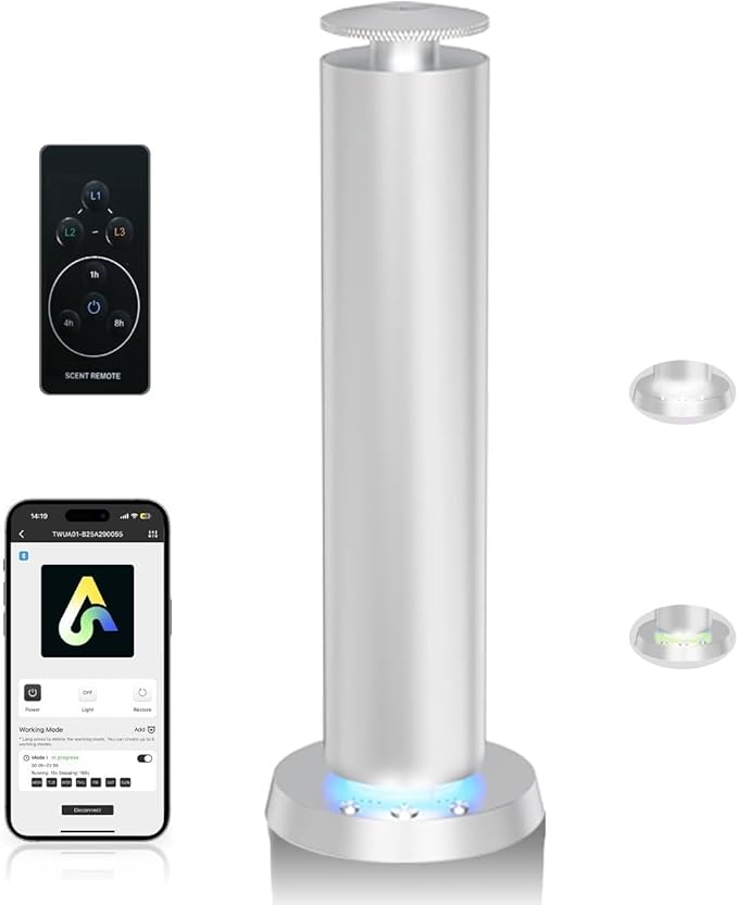 Waterless Diffuser Starter Kit Wireless Scent Machine with LED Light – APP & Remote & Button Control, product image