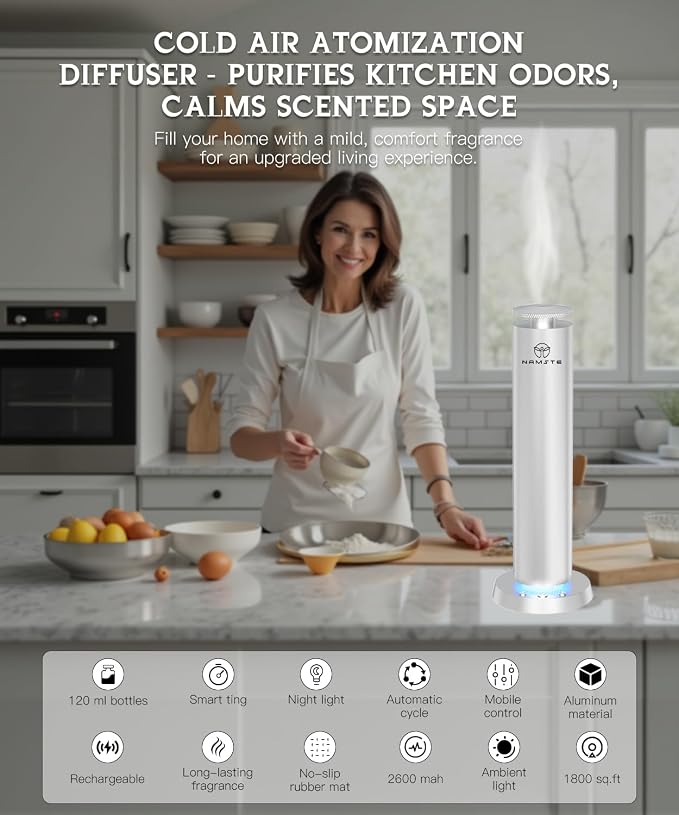 Waterless Diffuser Starter Kit Wireless Scent Machine with LED Light – APP & Remote & Button Control, alternate product view