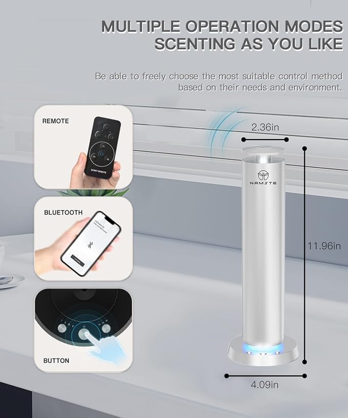Waterless Diffuser Starter Kit Wireless Scent Machine with LED Light – APP & Remote & Button Control, alternate product view