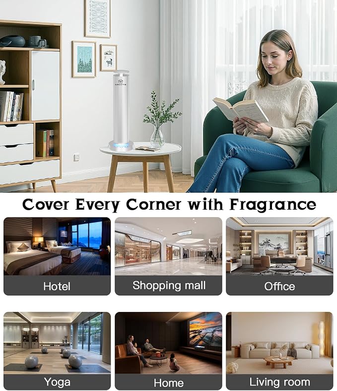 Waterless Diffuser Starter Kit Wireless Scent Machine with LED Light – APP & Remote & Button Control, alternate product view