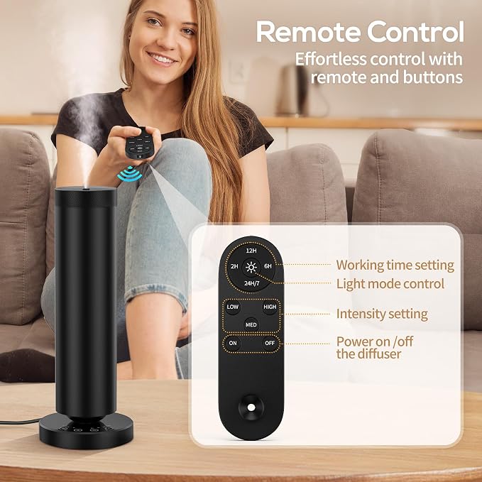 Waterless Diffuser with 90ML Essential Oils, Covers 1000 Sq Ft, Diffusers for Home Hotel, Adjustable Mist & Timer, alternate