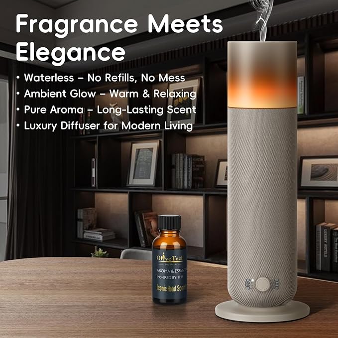 Waterless Diffuser with Fabric-Wrapped Design, Cold Air Scent Diffusers for Home & Office, Hotel Collection Diffuser
