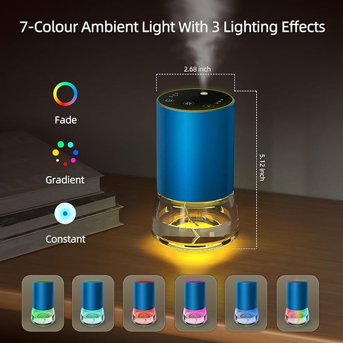Waterless Essential Oil Diffuser 100ML Large Capacity Battery Operated Cordless Aromatherapy Diffuser with Timing & 3 Mist