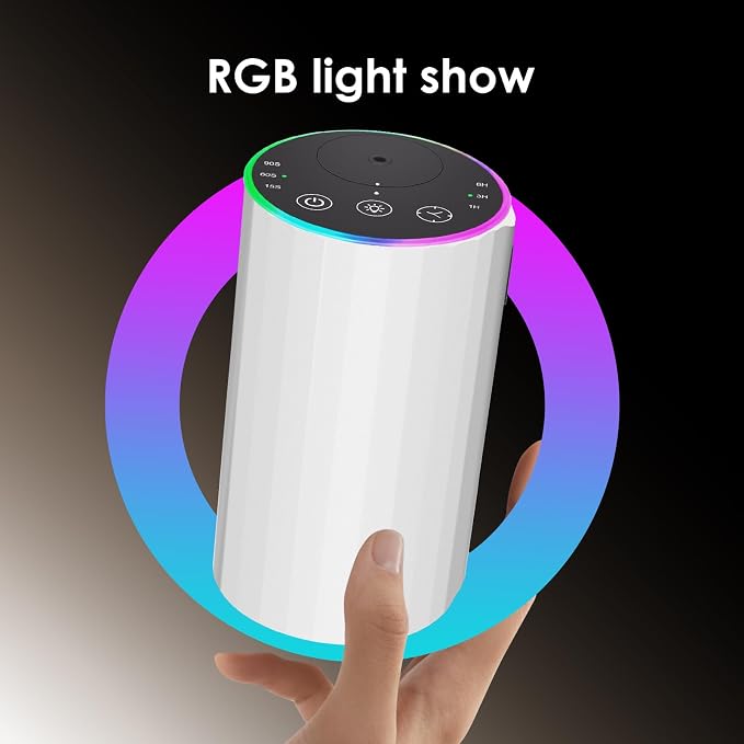 Waterless Essential Oil Diffuser, 7 Colors LED Light, Battery Powered Mini Scent Air Machine, alternate product view 7