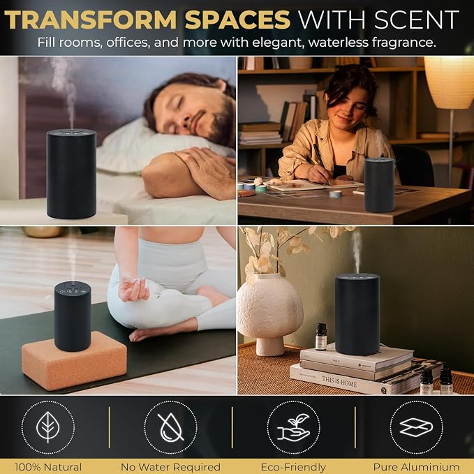 Waterless Essential Oil Diffuser – Aromatherapy Scent Diffusers for Home, Office, Hotel, alternate product view 3