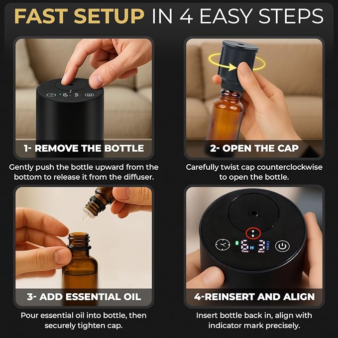 Waterless Essential Oil Diffuser – Aromatherapy Scent Diffusers for Home, Office, Hotel, alternate product view 7