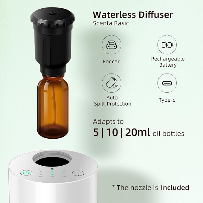 Waterless Essential Oil Diffuser Aromatherapy Scent Diffusers for Home Large Room, Bedroom, Car, Office, Desk, alternate