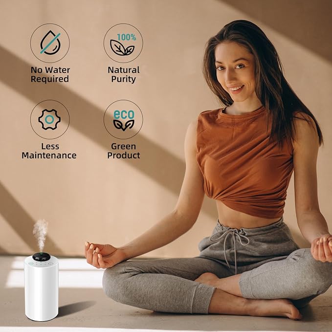 Waterless Essential Oil Diffuser Aromatherapy Scent Diffusers for Home Large Room, Bedroom, Car, Office, Desk, alternate