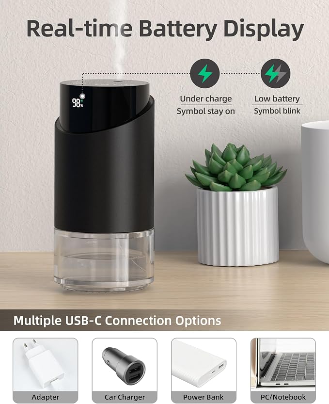 Waterless Essential Oil Diffuser Aromatherapy Scent Diffusers for Home Large Room, Car, Office, Desk, alternate product view