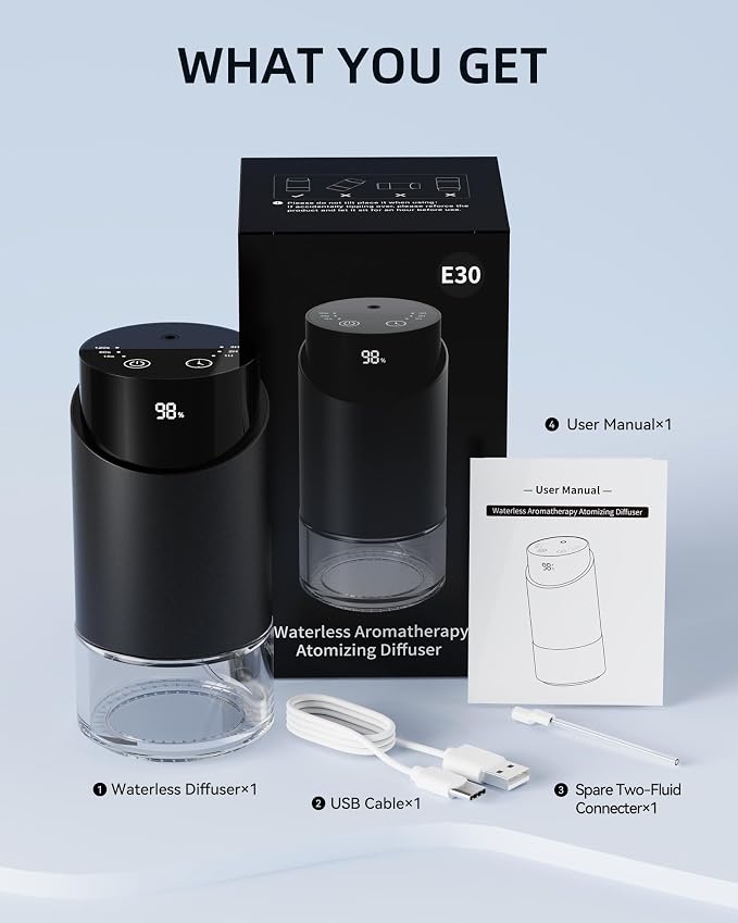 Waterless Essential Oil Diffuser Aromatherapy Scent Diffusers for Home Large Room, Car, Office, Desk, alternate product view