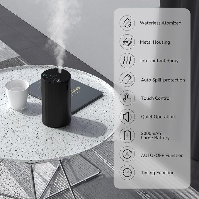 Waterless Essential Oil Diffuser Aromatherapy Scent Diffusers for Home Large Room, Bedroom, Car, Office, Desk, alternate