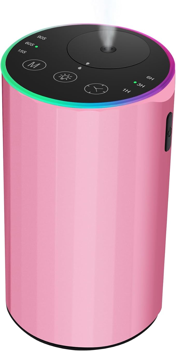 Waterless Essential Oil Diffuser, Battery Powered Mini Scent Air Machine, Aromatherapy Mist Diffuser for Home Room Car Office