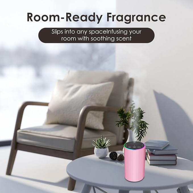 Waterless Essential Oil Diffuser, Battery Powered Mini Scent Air Machine, Aromatherapy Mist Diffuser for Home Room Car Office