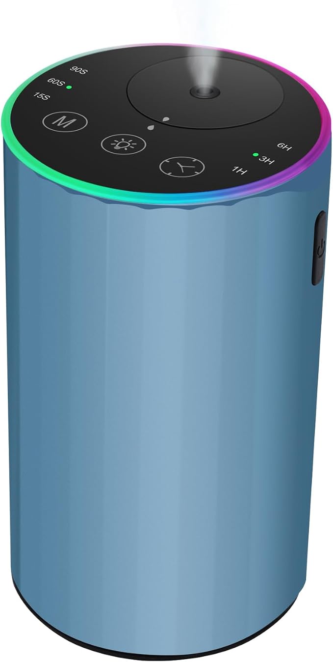 Waterless Essential Oil Diffuser, Battery Powered Mini Scent Air Machine, Aromatherapy Mist Diffuser for Home Room Car Office