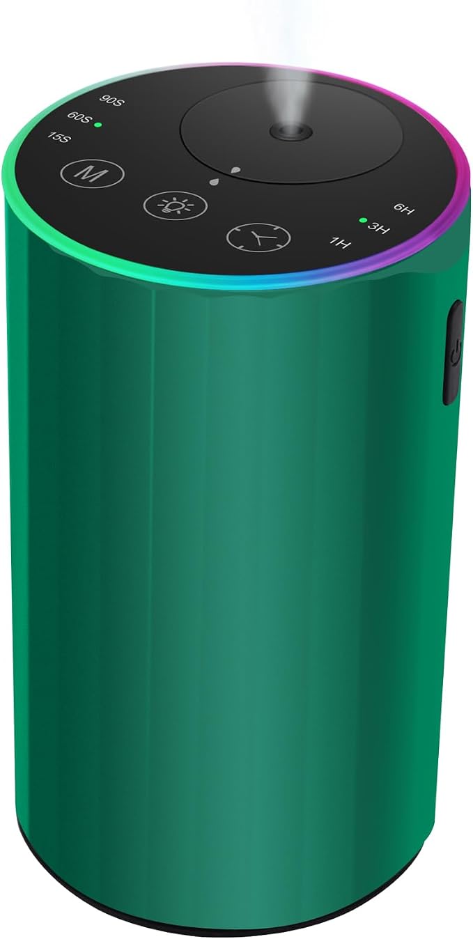 Waterless Essential Oil Diffuser, Battery Powered Mini Scent Air Machine, Aromatherapy Mist Diffuser for Home Room Car Office