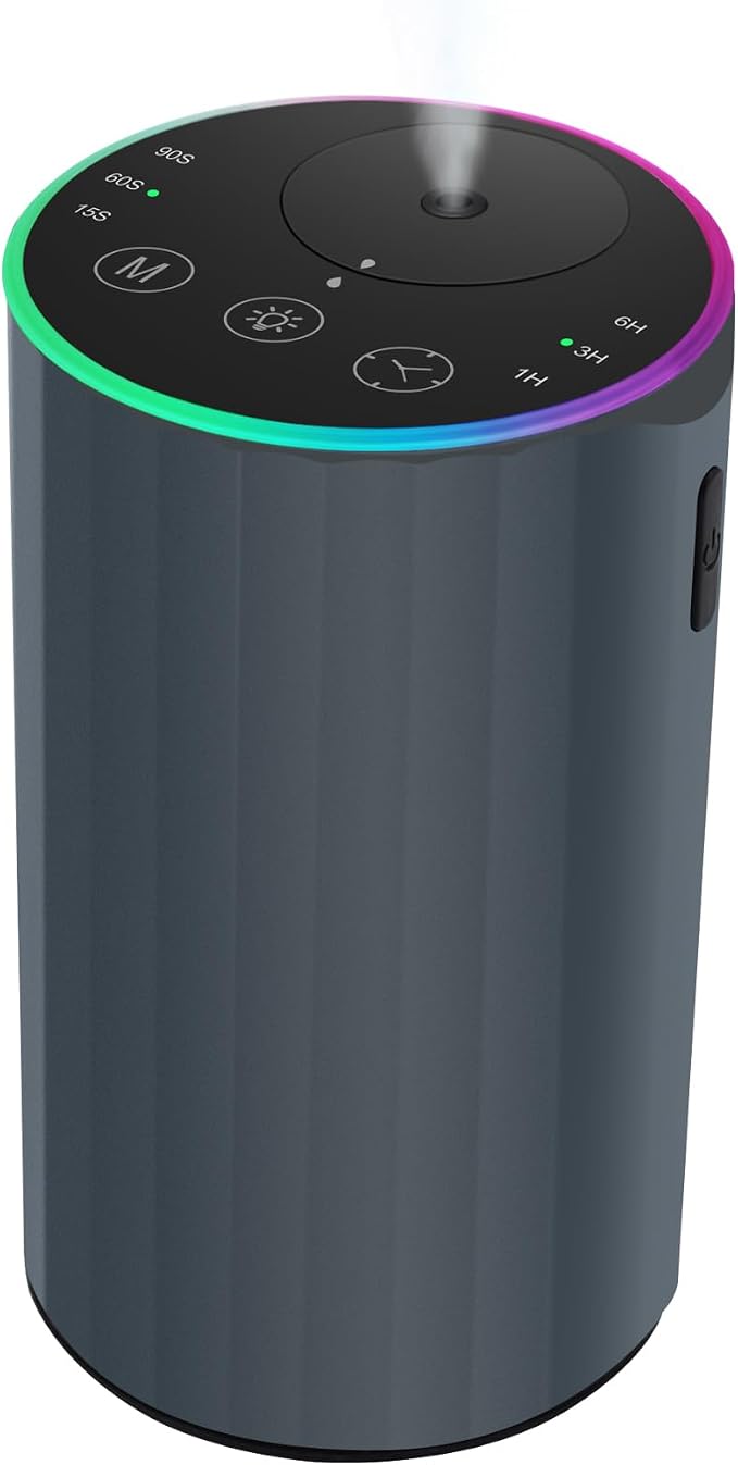 Waterless Essential Oil Diffuser, Battery Powered Mini Scent Air Machine, Aromatherapy Mist Diffuser for Home Room Car Office