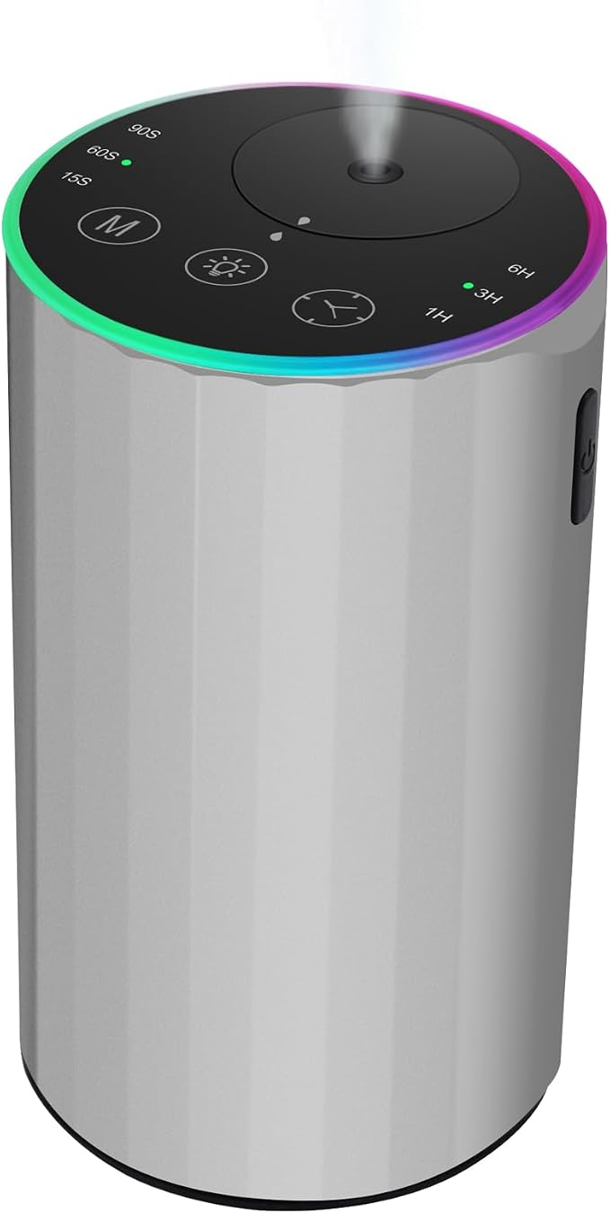 Waterless Essential Oil Diffuser, Battery Powered Mini Scent Air Machine, Aromatherapy Mist Diffuser for Home Room Car Office