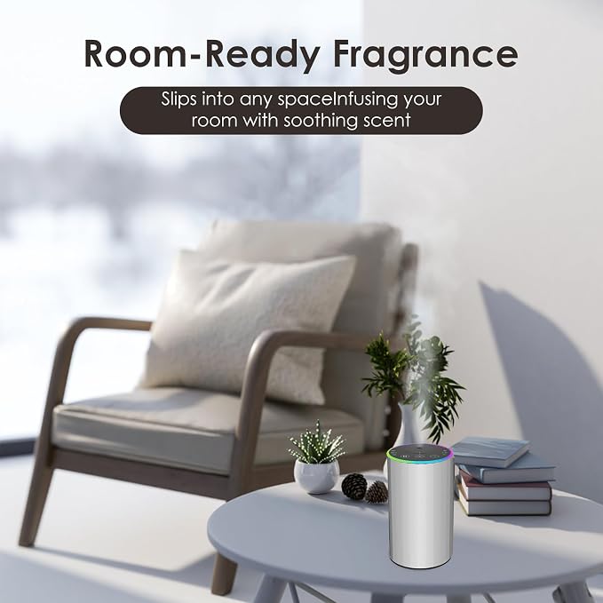 Waterless Essential Oil Diffuser, Battery Powered Mini Scent Air Machine, Aromatherapy Mist Diffuser for Home Room Car Office