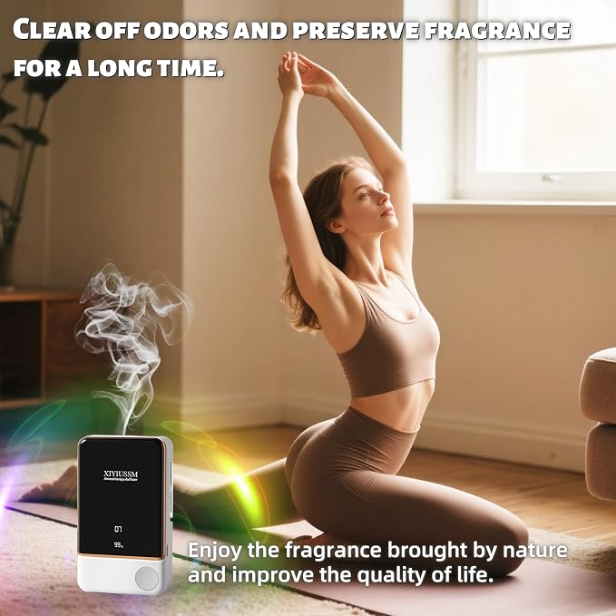 Waterless Essential Oil Diffuser for Home & Office Cordless Battery Operated Aroma Diffuser with 7 Mist Levels, alternate