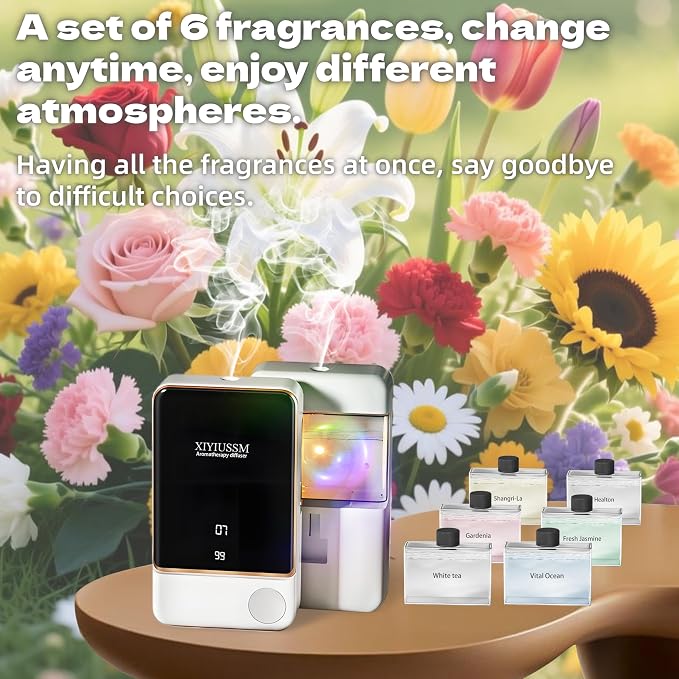 Waterless Essential Oil Diffuser for Home & Office Cordless Battery Operated Aroma Diffuser with 7 Mist Levels, alternate