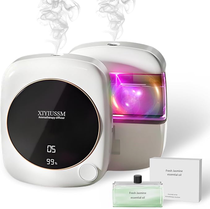 Waterless Essential Oil Diffuser for Home Office Travel Ultrasonic Aromatherapy Small Cordless Diffuser with 7 Mist Modes for