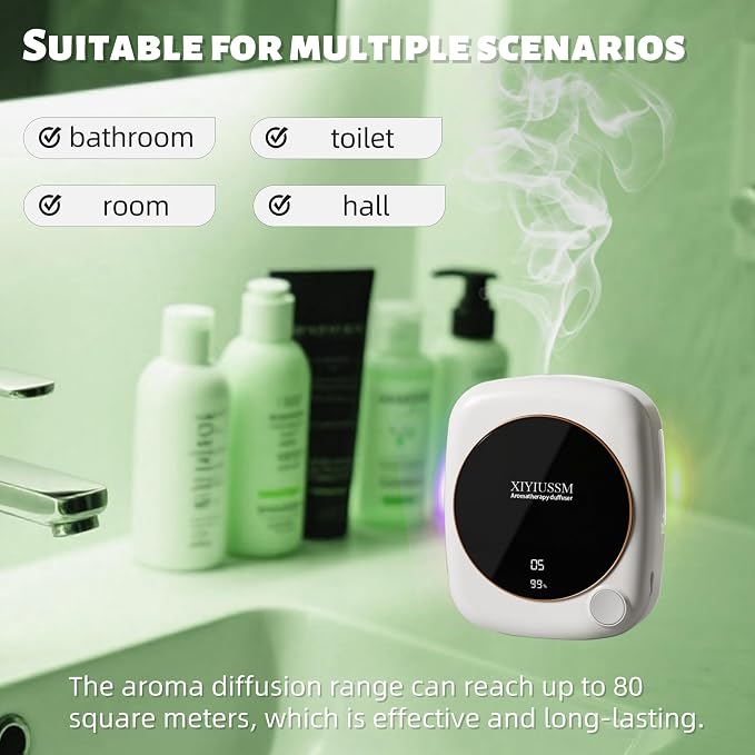 Waterless Essential Oil Diffuser for Home Office Travel Ultrasonic Aromatherapy Small Cordless Diffuser with 7 Mist Modes for