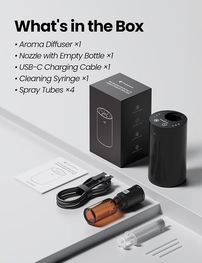 Waterless Essential Oil Diffuser, Portable Aromatherapy Diffuser with 20mL Capacity, alternate product view 8