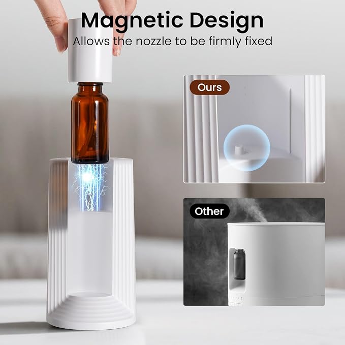 Waterless Essential Oil Diffuser, Portable Small Mini Scent Air Machine, Quiet Leak-Proof Home Fragrance Aroma Diffuser
