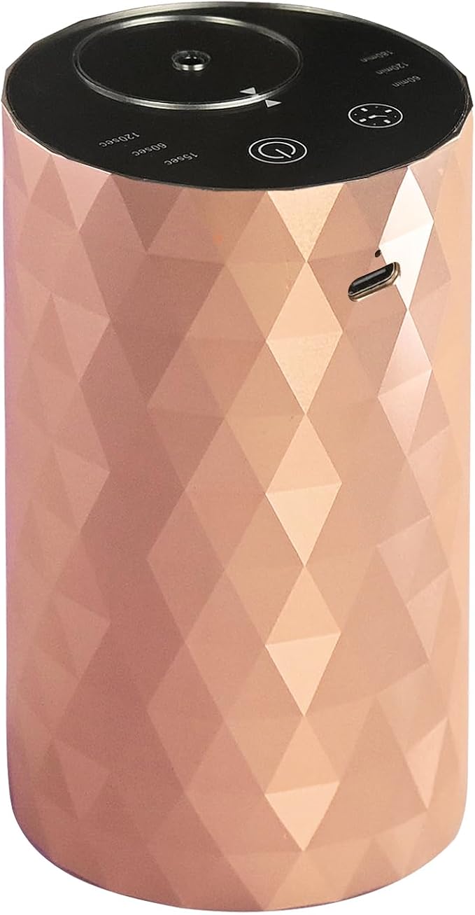 Waterless Essential Oil Diffuser - Rose Gold Portable Aromatherapy Scent Machine with 3 Mist Modes & Timer, product image
