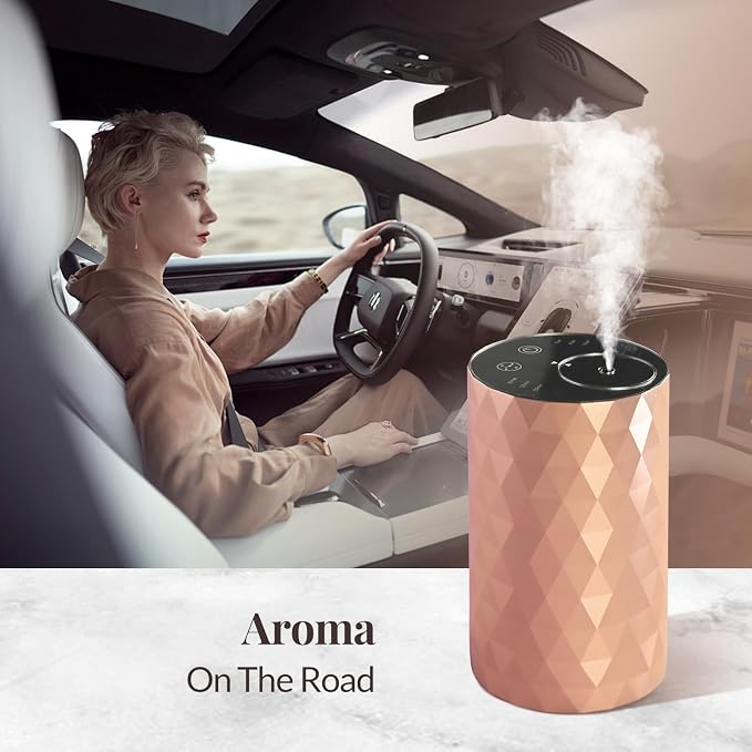 Waterless Essential Oil Diffuser - Rose Gold Portable Aromatherapy Scent Machine with 3 Mist Modes & Timer, alternate product