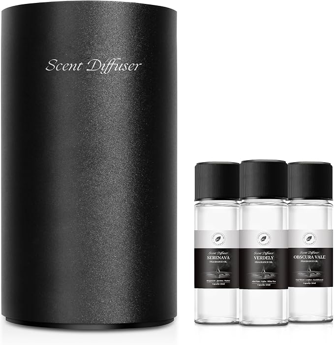 Waterless Essential Oil Diffuser Starter Kit - No Water Needed, Battery Operated Mini Scent Air Machine, Included 3x20ML