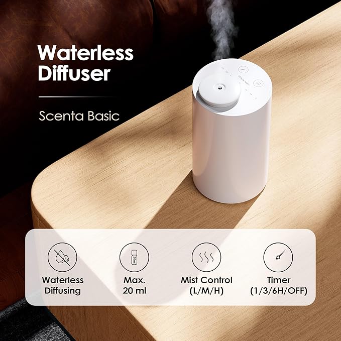 Waterless Essential Oil Diffuser Starter Kit with 30mL Hotel Fragrance Oil Inspired by Four Season, Battery Operated Car