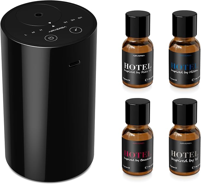 Waterless Essential Oil Diffuser Starter Kit with 4 x 10mL Hotel Scent Fragrance Oil, product image