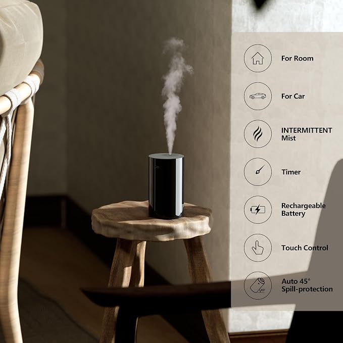 Waterless Essential Oil Diffuser Starter Kit with 4 x 10mL Hotel Scent Fragrance Oil, alternate product view 2
