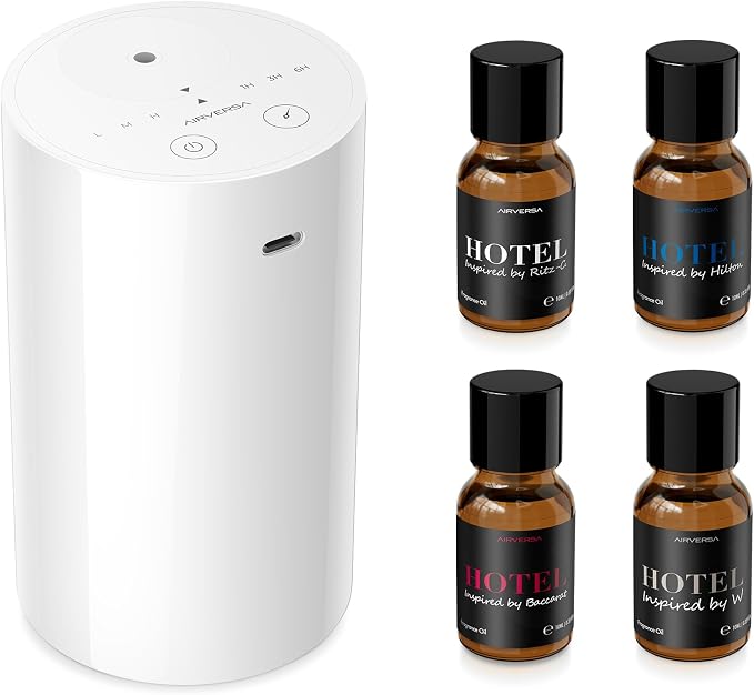 Waterless Essential Oil Diffuser Starter Kit with 4 x 10mL Hotel Scent Fragrance Oil, product image