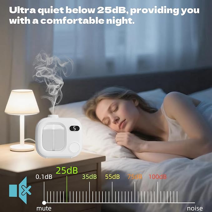 Waterless Essential Oil Diffuser Ultrasonic Essential Oil Diffuser for Home Large Rooms Bathroom Hotel Office Car, alternate