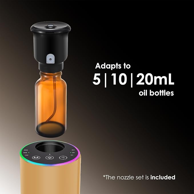 Waterless Essential Oil Diffuser with 8 Color LED Night Light, 3 Mist Levels & Timers, alternate product view 2