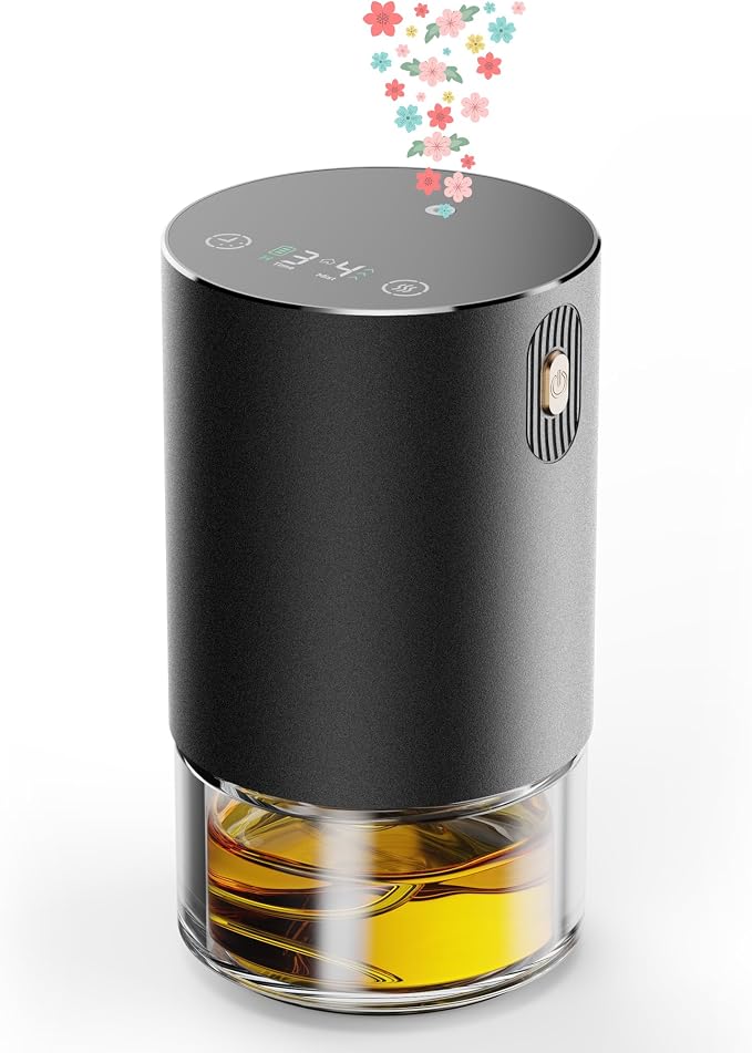 Waterless Oil Diffuser for Home, Car, Office - Rechargeable Scent & Essential Oil Diffuser, 4 Mist Modes and 1/2/4/6 Hour