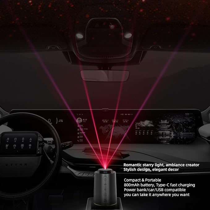 Waterless Oil Diffuser, Portable Car Diffusers for Essential Oils, Wireless Diffusers with 3 Mist Levels & Timer, ABS