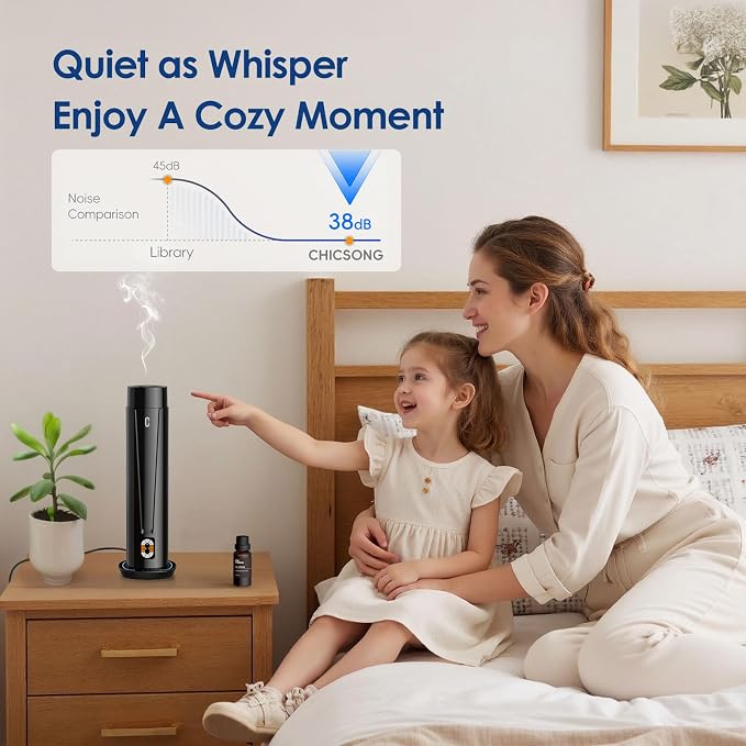 Waterless Scent Diffuser – 1200 Sq Ft Coverage, Essential Oil Diffuser with Remote Control, alternate product view 2