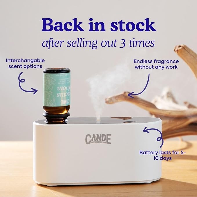 Waterless Travel Diffuser Gift Set - Rechargeable Diffuser for Aromatherapy - Includes 3 Fragrance Oils, alternate product