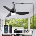Waterproof Outdoor Ceiling-Fan with Light - 42" Modern Ceiling Fans with 3 Colors LED Light, App & Remote Control, Quiet DC
