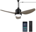 Waterproof Outdoor Ceiling-Fan with Light - 52" Modern Ceiling Fans with 3 Colors LED Light, App & Remote Control, Quiet DC