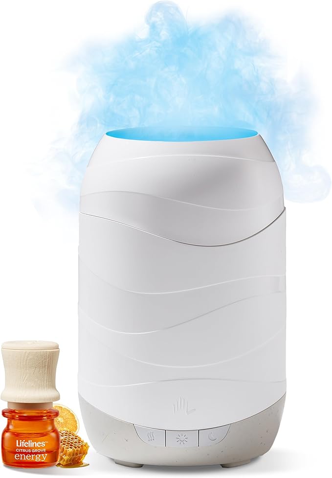 Waves Ultrasonic Essential Oil Diffuser with Essential Oil Blend, 200ml - Aromatherapy Diffuser with Cascading Mist, product