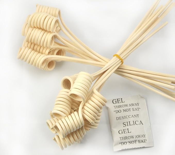 Wavy Spiry Natural Rattan Reed Fragrance Diffuser Replacement Refill Sticks 20 Pieces (7" Spiral, Natural Color), alternate