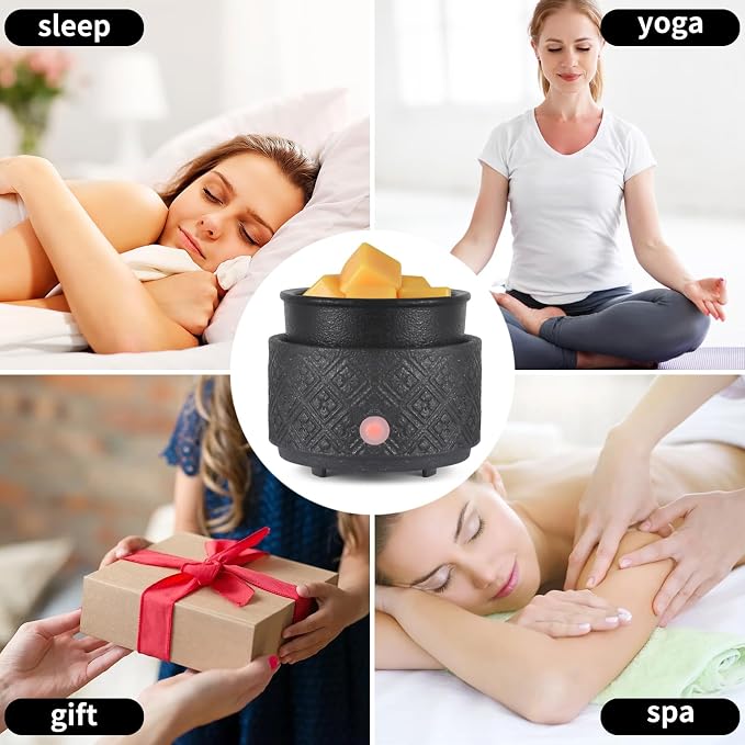 Wax Melt Warmer for Scented Wax,3-in-1Ceramic Wax Warmer Fragrances Candle Oils, Home Fragrance Burner,Electric Candle Warmer