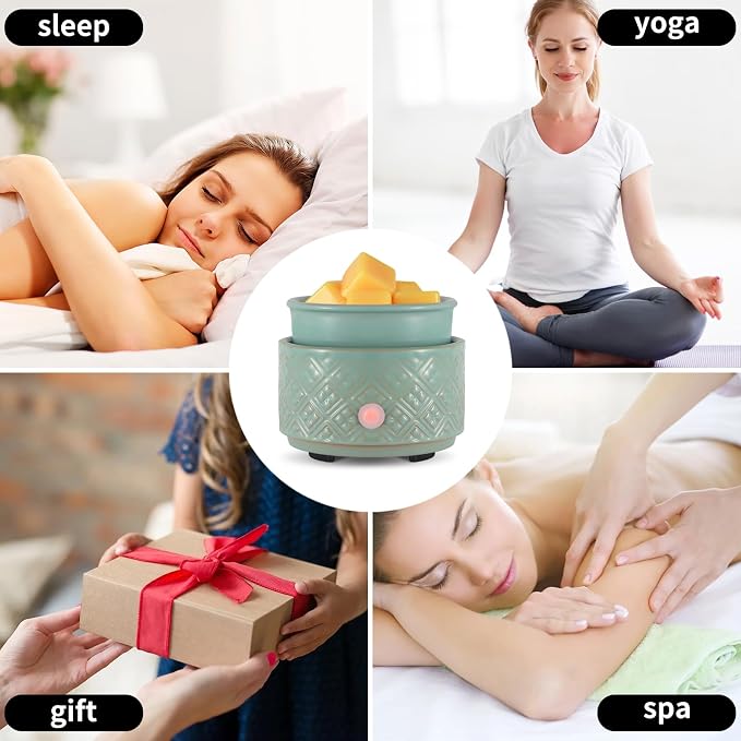 Wax Melt Warmer for Scented Wax,3-in-1Ceramic Wax Warmer Fragrances Candle Oils, Home Fragrance Burner,Electric Candle Warmer