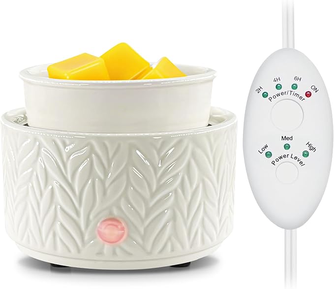 Wax Melt Warmer with Timer- 3-in-1 Wax Melter Burner, Fragrance Warmer for Scented Candles, Tarts, Essential Oils to Freshen