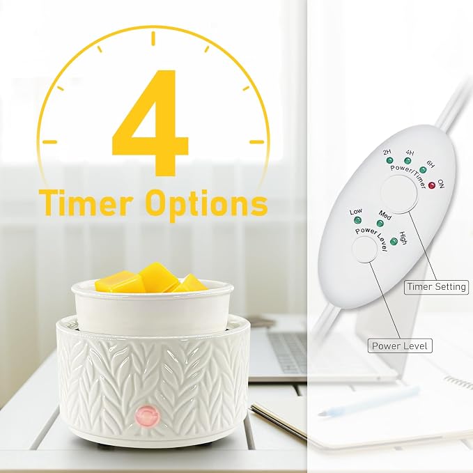 Wax Melt Warmer with Timer- 3-in-1 Wax Melter Burner, Fragrance Warmer for Scented Candles, Tarts, Essential Oils to Freshen